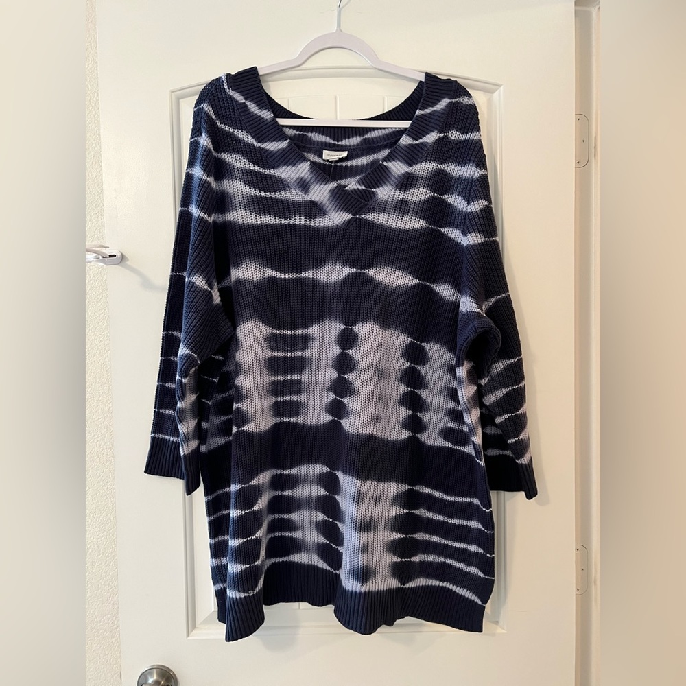 NWT Tie Dye Avenue V neck Knit Sweater